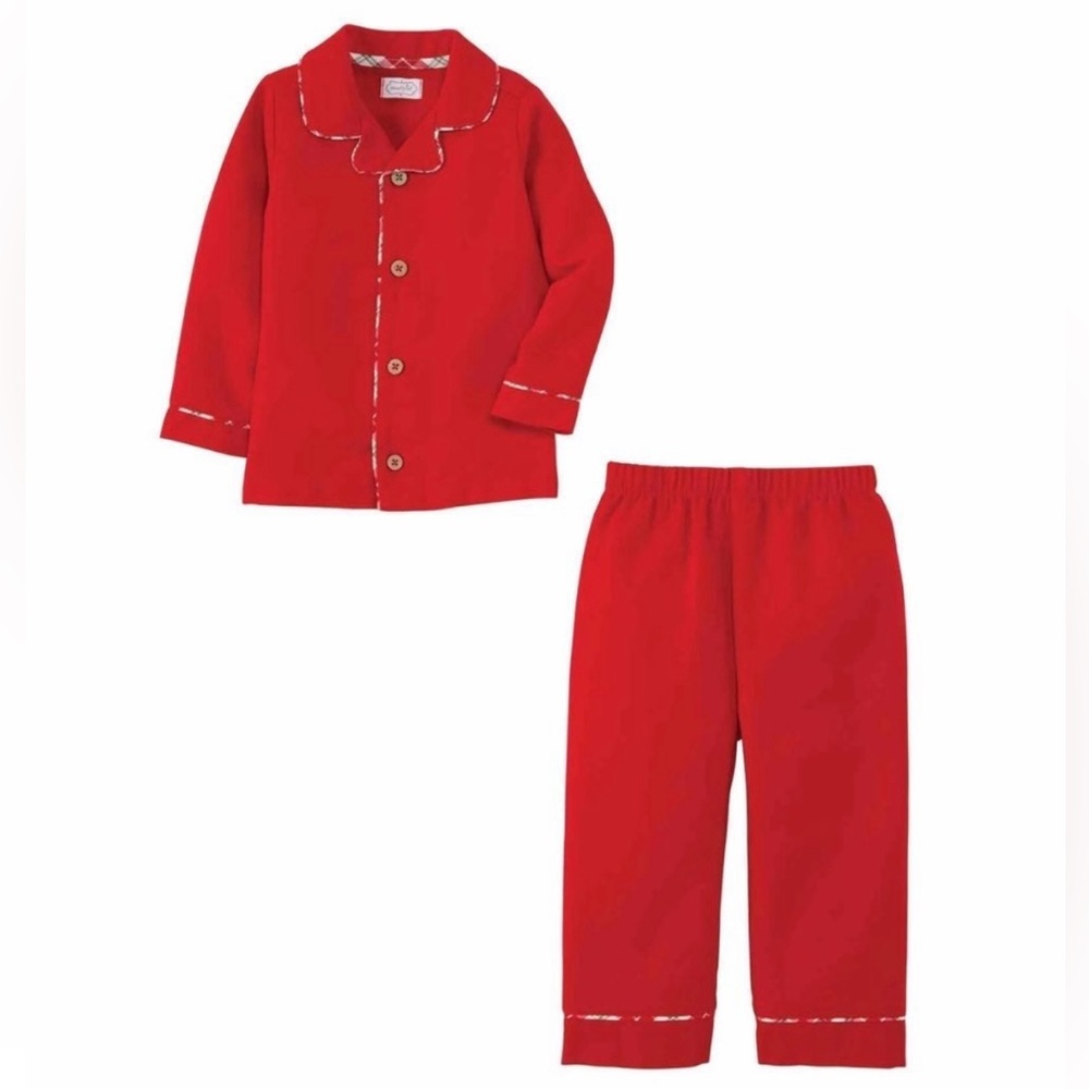 NWT Mud Pie Christmas Red Flannel Boy/Unisex Pajamas
2-piece classic red pajama